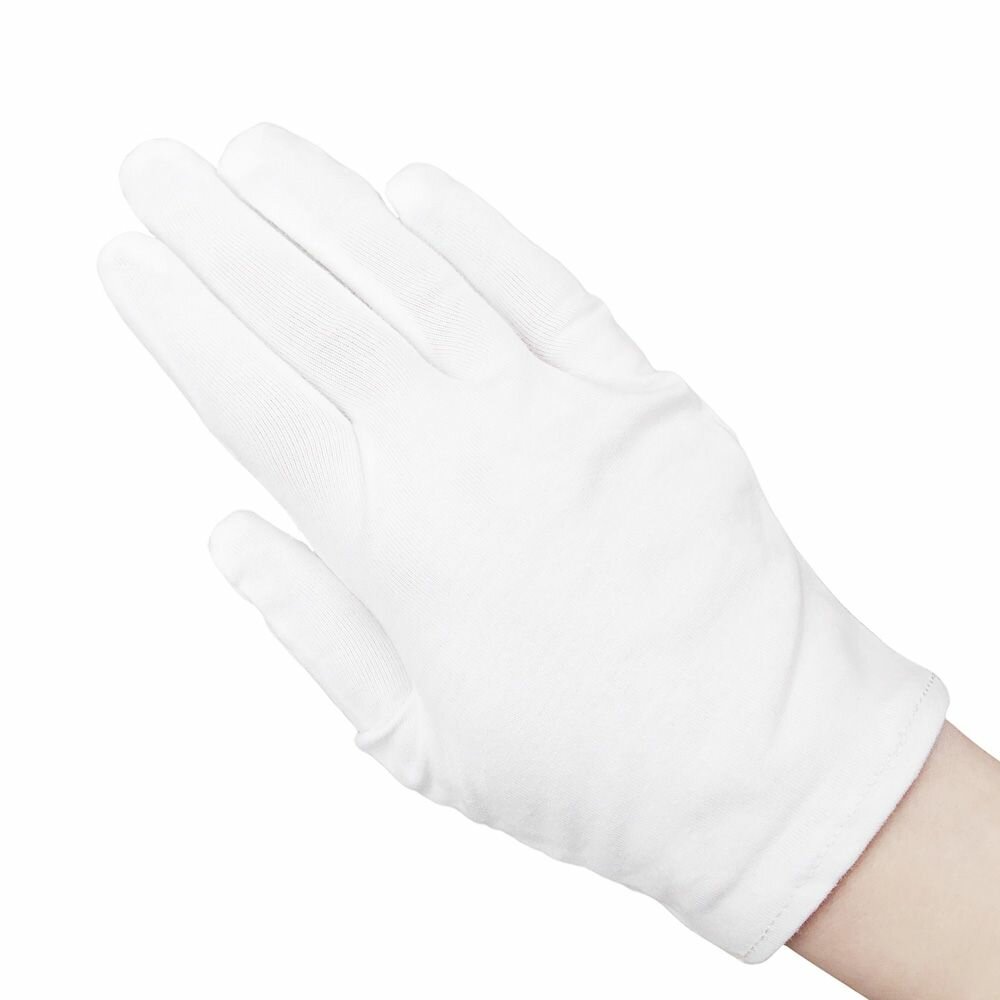 Хлопковые перчатки BEAJOY. L, белый, 10 пар