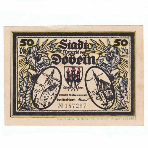 Германия (Веймарская Республика) Дёбельн 50 пфеннигов 1921 г. (Вид 2)