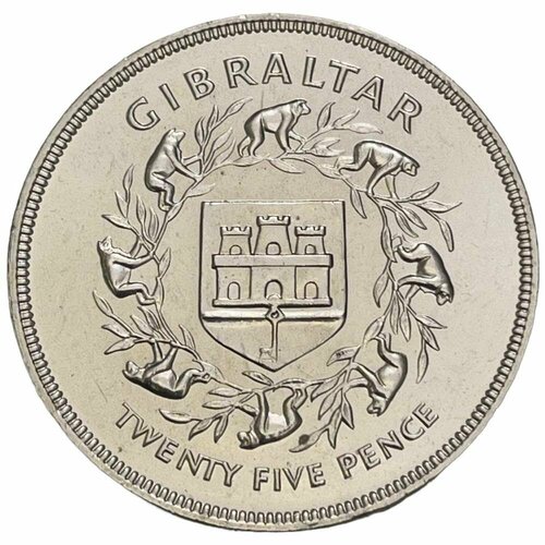 Гибралтар 25 пенсов 1977 г. (25 лет правлению Королевы Елизаветы II) фолклендские острова 50 пенсов 1977 г 25 лет правлению королевы елизаветы ii ag proof