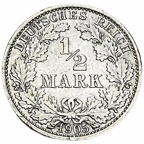 Германская Империя 1/2 марки 1905 г. (A) (3) германская империя 1 2 марки 1905 г g лот 2