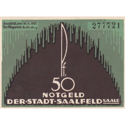 Германия (Веймарская Республика) Заальфельд 50 пфеннигов 1921 г. (№3) германия веймарская республика заальфельд 50 пфеннигов 1921 г 1
