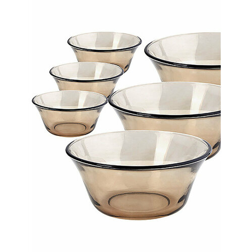 Набор салатников LOVWISH, стеклянные, 6шт, 250мл