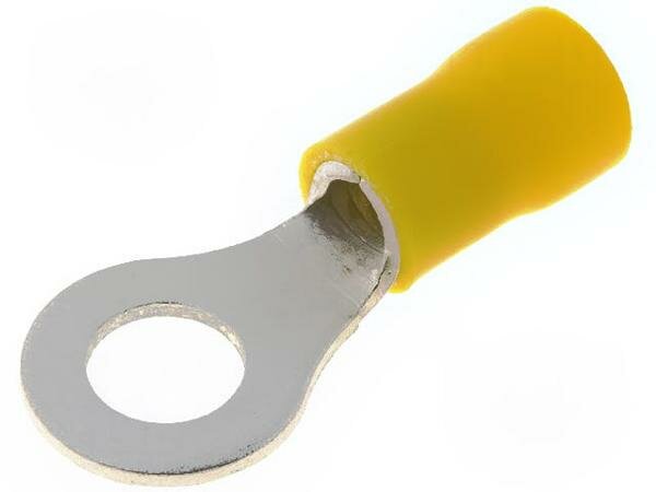 фото Наконечник контактный NINIGI ST-083/Y, Кольцевой, M6, d: 6,4мм, 4-6мм2, обжим, на провод, изолированый, 1шт