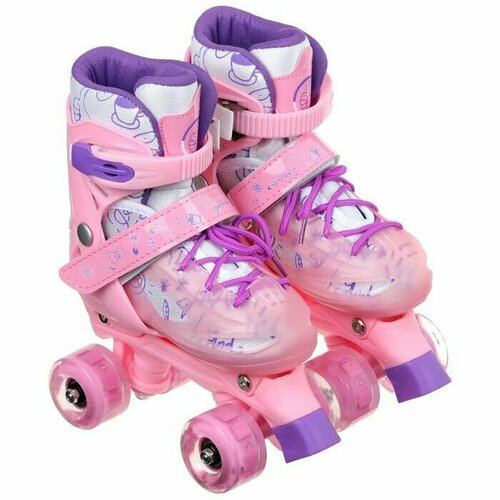 фото Роликовые кроссовки, раздвижные, колёса световые pu, р. 35-38 made in china