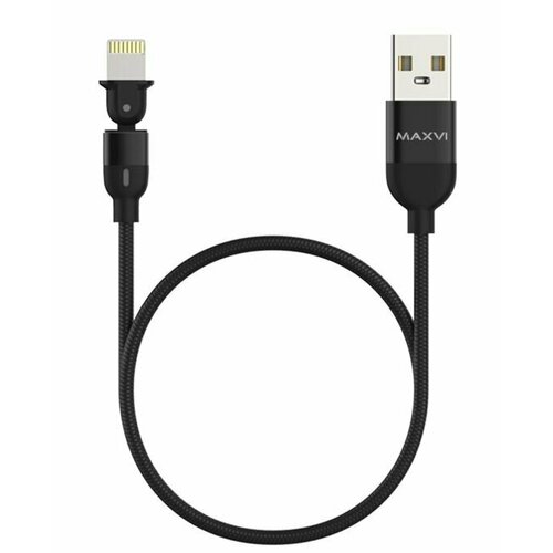 Кабель Maxvi MC-19L, USB-A - Lightning, 2.4A, LED кабель maxvi mc 03f purple usb a lightning 2a