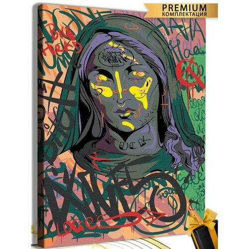 Картина по номерам «Современное искусство. Девушка с граффити» холст на подрамнике, 40 × 60 см картина по номерам девушка и цветок холст на подрамнике 40 x 60 см