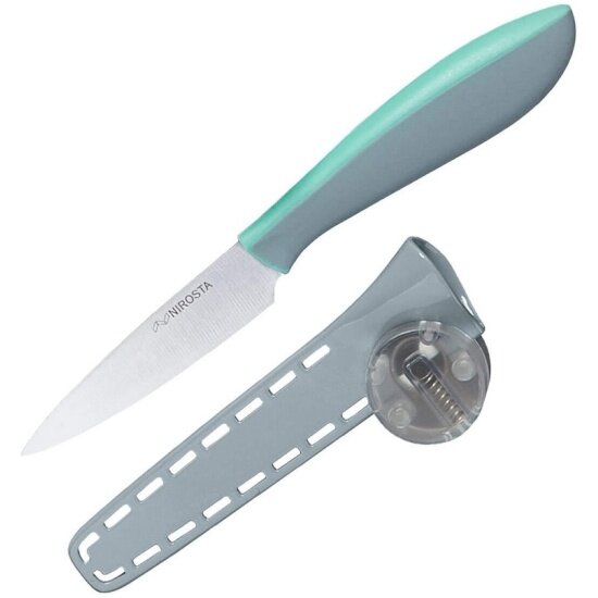 Нож для овощей с чехлом и точилкой Fackelmann EVERSHARP 41864, 9 см