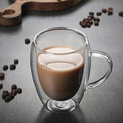 Кружка с двойными стенками Kimberly 7548983 термостойкая (овальная ручка), 350 мл