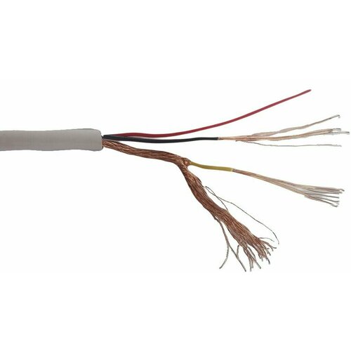 Кабель для систем видеонаблюдения и домофонов комбинированный швэв 3х0,22мм, внутренний, 20 метров, белый, УралКабМедь
