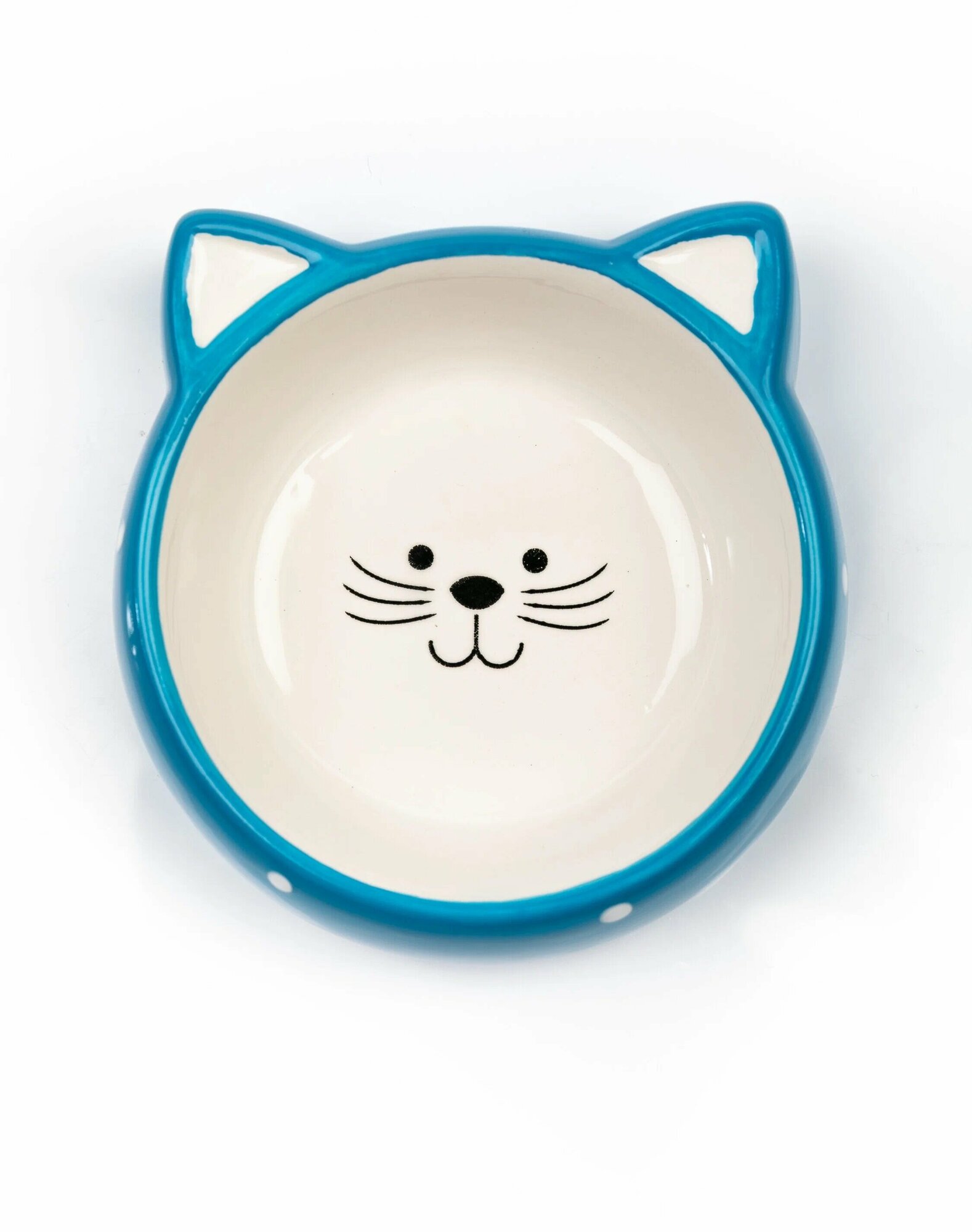 КерамикАрт миска Мордочка кошки керамическая , голубая 250 мл 211192, 0,322 кг, 44984