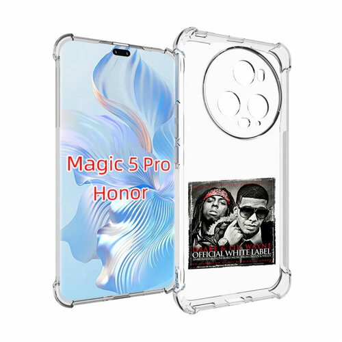 Чехол MyPads Drake - Official White Label для Honor Magic 5 Pro задняя-панель-накладка-бампер