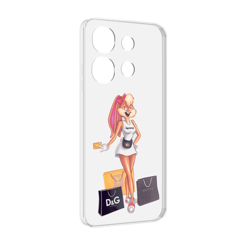 Чехол MyPads модница-зайка женский для Tecno Spark Go 2023 (BF7) / Tecno Smart 7 задняя-панель-накладка-бампер