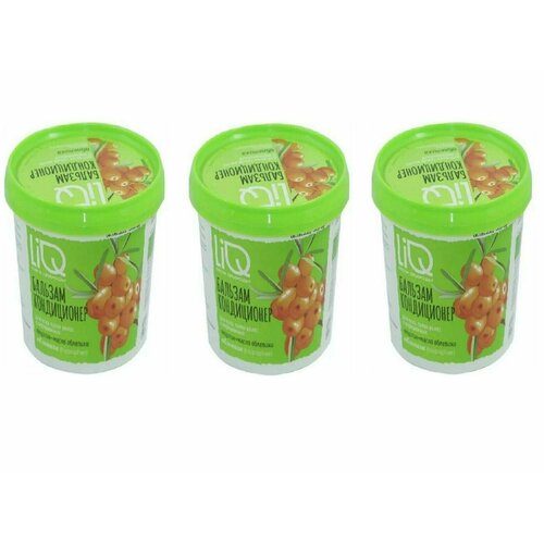 LIQ Бальзам-кондиционер для всех типов волос Лецитин + Облепиховое масло, 325 мл, 3 штуки