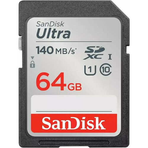 карта памяти sandisk ultra sdxc 128 гб 140mb s class 10 uhs i sdsdunb 128g gn6in Карта памяти 64Gb SD SanDisk Ultra (SDSDUNB-064G-GN6IN)