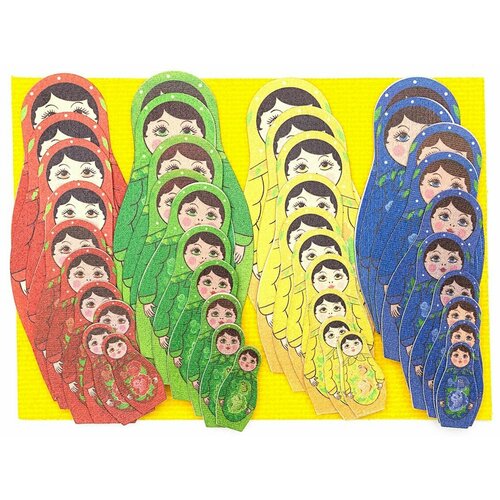 фото Цветные матрешки (фетр) веселые липучки