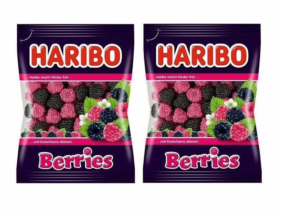 Мармелад жевательный Haribo Berries / Харибо со вкусом малины и ежевики 2 шт по 175 гр. (Германия)