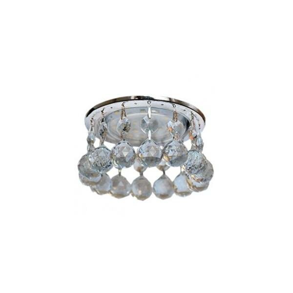 фото Встраиваемый светильник Ecola GX53 H4 св-к Круг с большими хрусталиками Прямой подвес тониров/Хром 90x110 FC53RVECB, 1 шт.