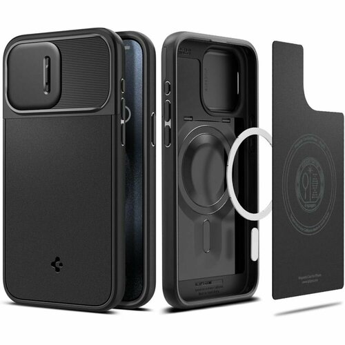 фото Защитный чехол spigen optik armor magsafe для iphone 15 pro max black