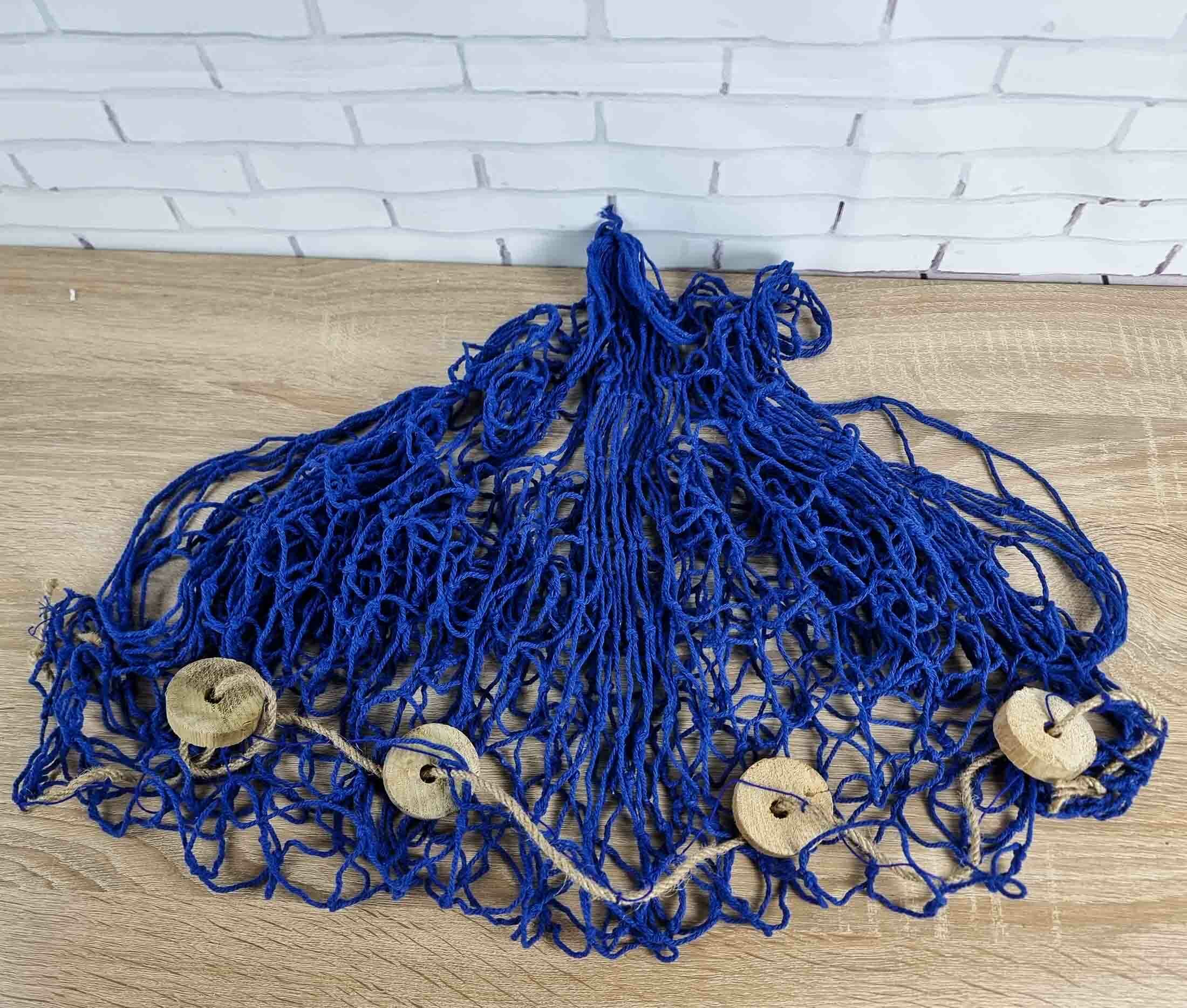 морская Сеть декоративная BLUE 2х1метр с поплавками Морской декор - фотография № 1