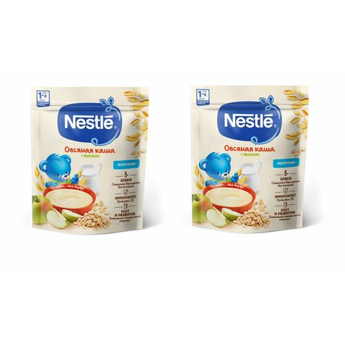 Каша молочная Nestle овсяная яблоком с 5 месяцев 200 г 2 шт