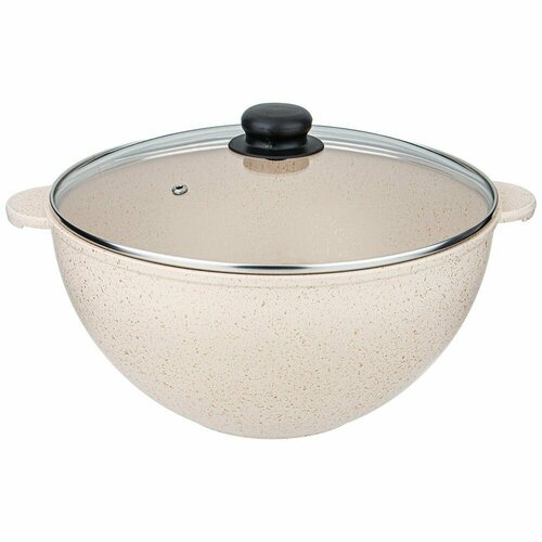 Казан с антипригарным покрытием с крышкой, алюминиевый, литой Agness 4 л