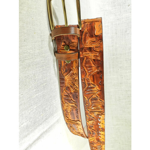 фото Ремень , размер 120, бежевый, золотой хельга шванцхен, leatherca