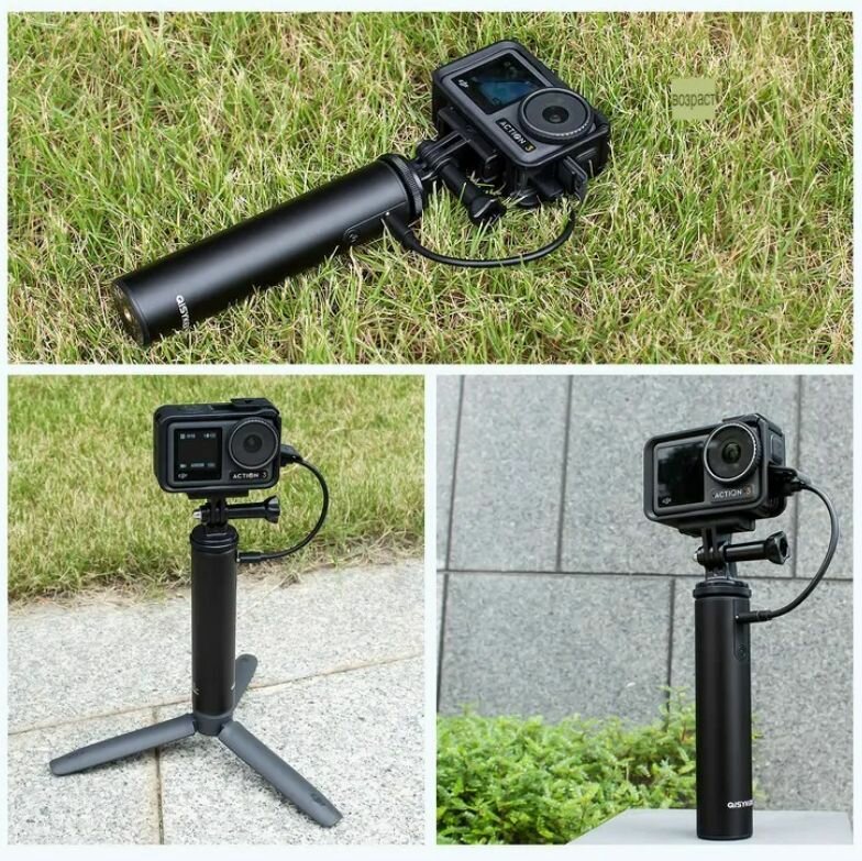 Аккумулятор-рукоятка 6000mAh GoPro/DJI/canon повербанк подходит для всех камер(14.7см)