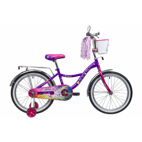 Детский велосипед Novatrack Little Girlzz 20 (2023) фиолетовый Один размер