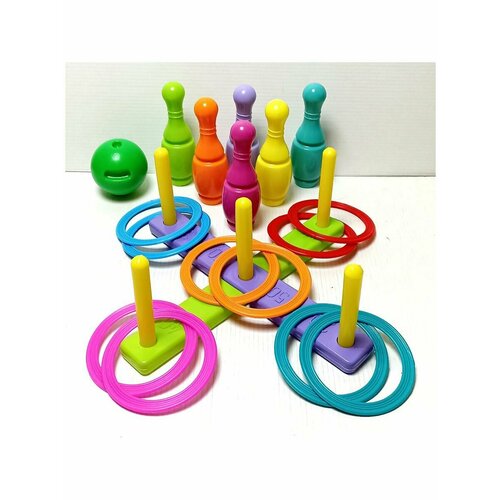 Игра 2 в 1 кольцеброс+боулинг