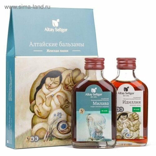 Подарочный набор Altay Seligor женская линия бальзам Идиллия бальзам Милава на меду 2 флакона по 100 мл комплект из 4 шт 2632₽