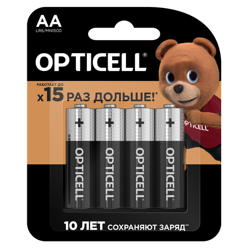 Батарейки OPTICELL Basic AA 4шт батарейки тип aa 1 5в 8 шт пальчиковые работают до 10 раз дольше