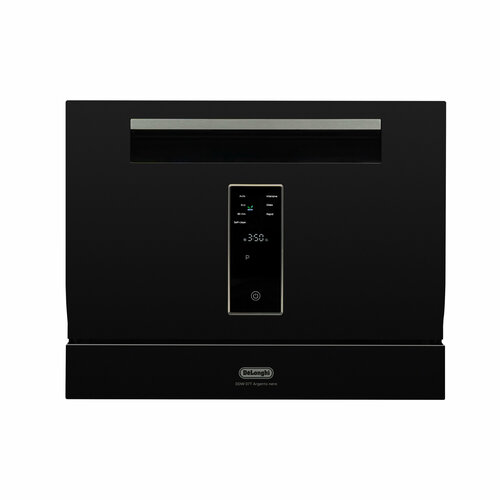 Компактная посудомоечная машина DeLonghi DDW 07T Argento nero, черная, сенсорный дисплей, Aqua Stop, 7 программ, Bambino Controle, 6 комплектов посуды