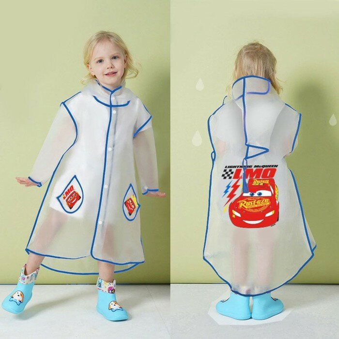 Плащ-дождевик Disney размер 28 красный/прозрачный