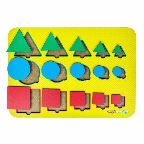 woodland toys рамка вкладыш часики с мишкой Рамка-вкладыш WoodLand Toys М. Монтессори Больше-меньше 1