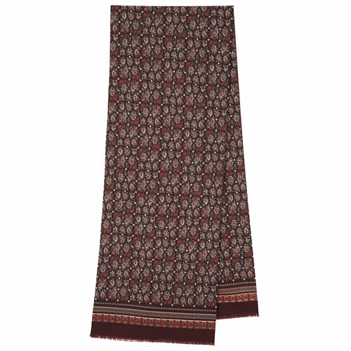 фото Шарф павловопосадская платочная мануфактура,140х27 см, one size, белый, бордовый