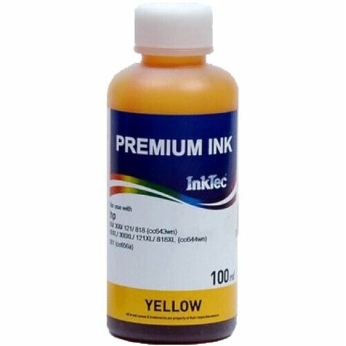 Чернила InkTec (H4060-100MY) для HP (121/901) CС643/CС656 100 мл (Yellow) чернила для hp 121 901 cс643 cс656 1л yellow h4060 01ly inktec