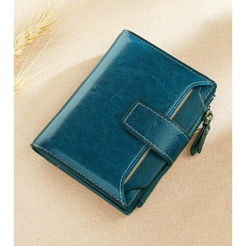 фото Кошелек , фактура лаковая, гладкая, бирюзовый, синий k.i.n