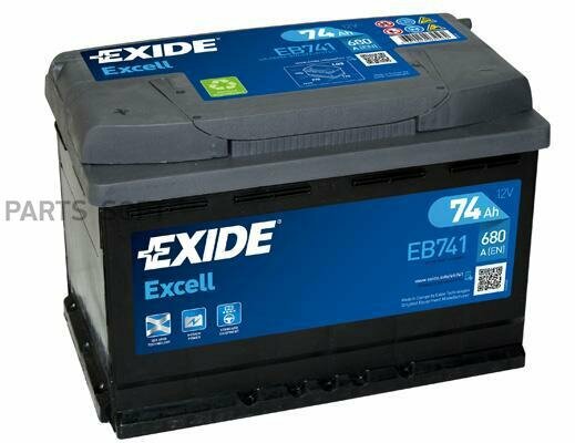 EXIDE EB741 EXIDE EXCELL_аккумуяторная батарея! 19.5/17.9 рус 74Ah 680A 278/175/190\