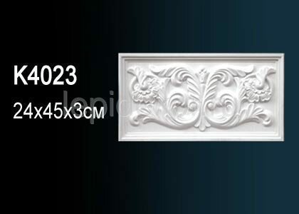 Орнамент Перфект K4023 полиуретановый 24*45*3см белый 1 штука — фото 1