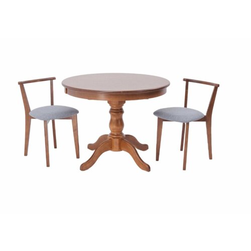 Обеденная группа ZiP-mebel Брамс К 100 со стульями Франк Орех/Серый