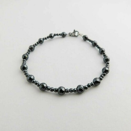 Браслет на ногу HRUSTALEK размер 36 мм длина 25 см черный 1100₽