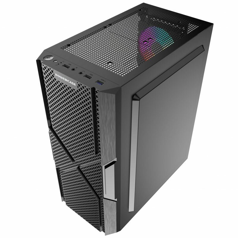 Корпус POWERCASE MISTRAL T4B CMITB-L4 Black, ATX, NoPSU, 2xU2, 1xU3, T.Glass, 4xFan 5-Color — фото 7