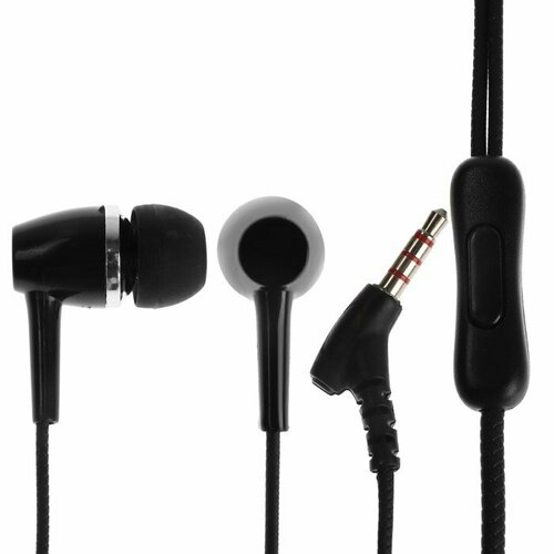 Наушники Red Line Stereo Headset SP08, вакуумные, микрофон, проводные, 1.2 м, черные (комплект из 6 шт)