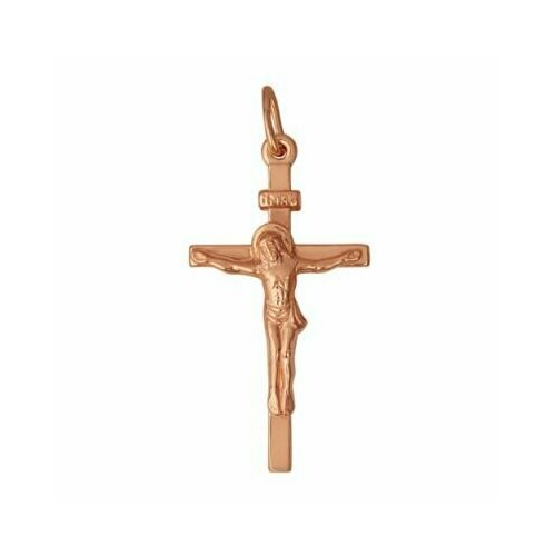 фото Серебряная подвеска православный крест золочение б5305 красная пресня