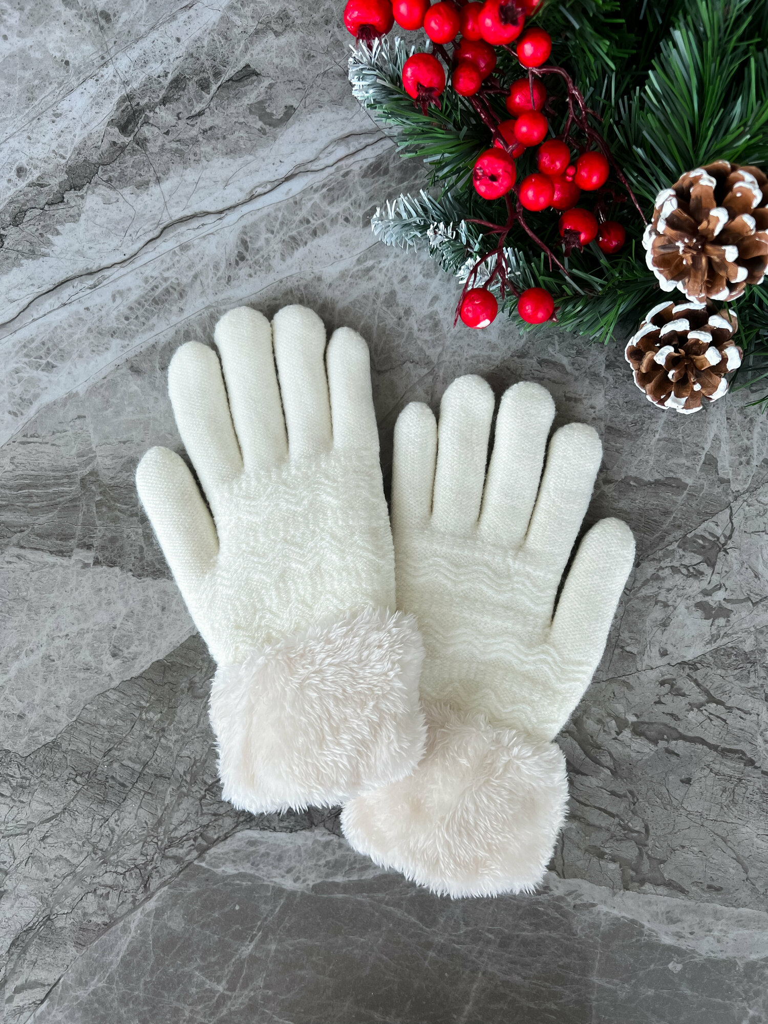 Перчатки HOBBY LINE для женщин, размер 8-9, белый — фото 1