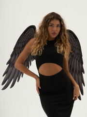 Крылья ангела большие черные карнавальные Halloween