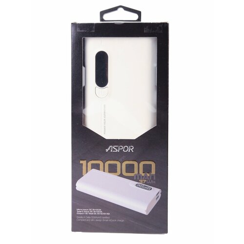 Портативный внешний аккумулятор Power Bank 10000 mAh белый 960₽