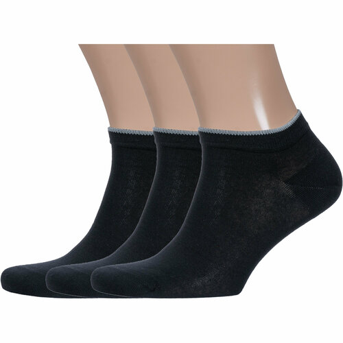 фото Носки lorenzline, 3 пары, размер 27, черный