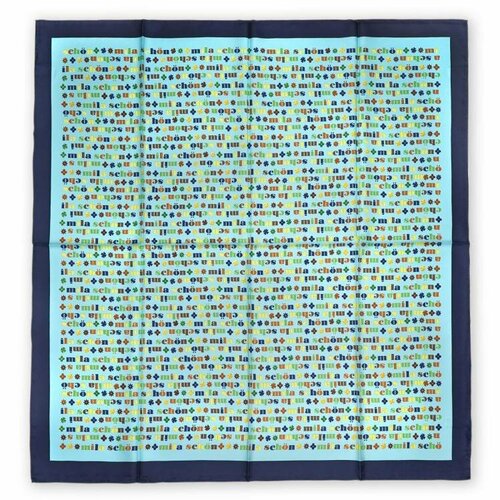 Платок Mila Schon,90х90 см, голубой, бирюзовый