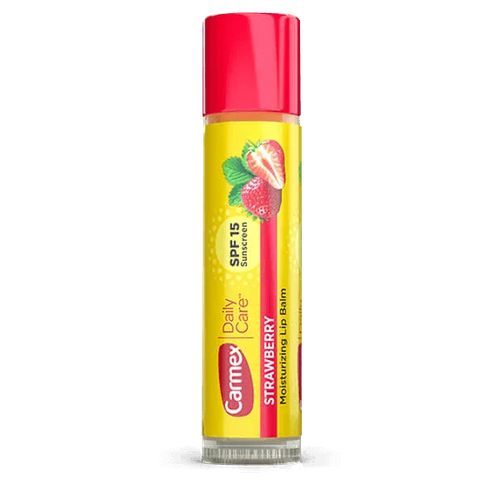 Carmex Strawberry Lip Balm Увлажняющий бальзам для губ со вкусом клубники, стик без блистера, 4,25 грамм carmex бальзам для губ strawberry tube желтый